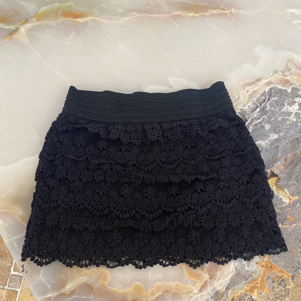 American Rag Black Crochet Lace Mini Skirt